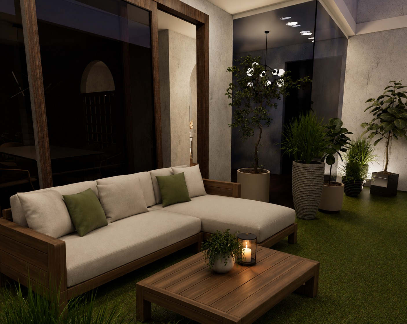 Sala exterior en terraza — proyecto de Mueblería Baja en Tijuana